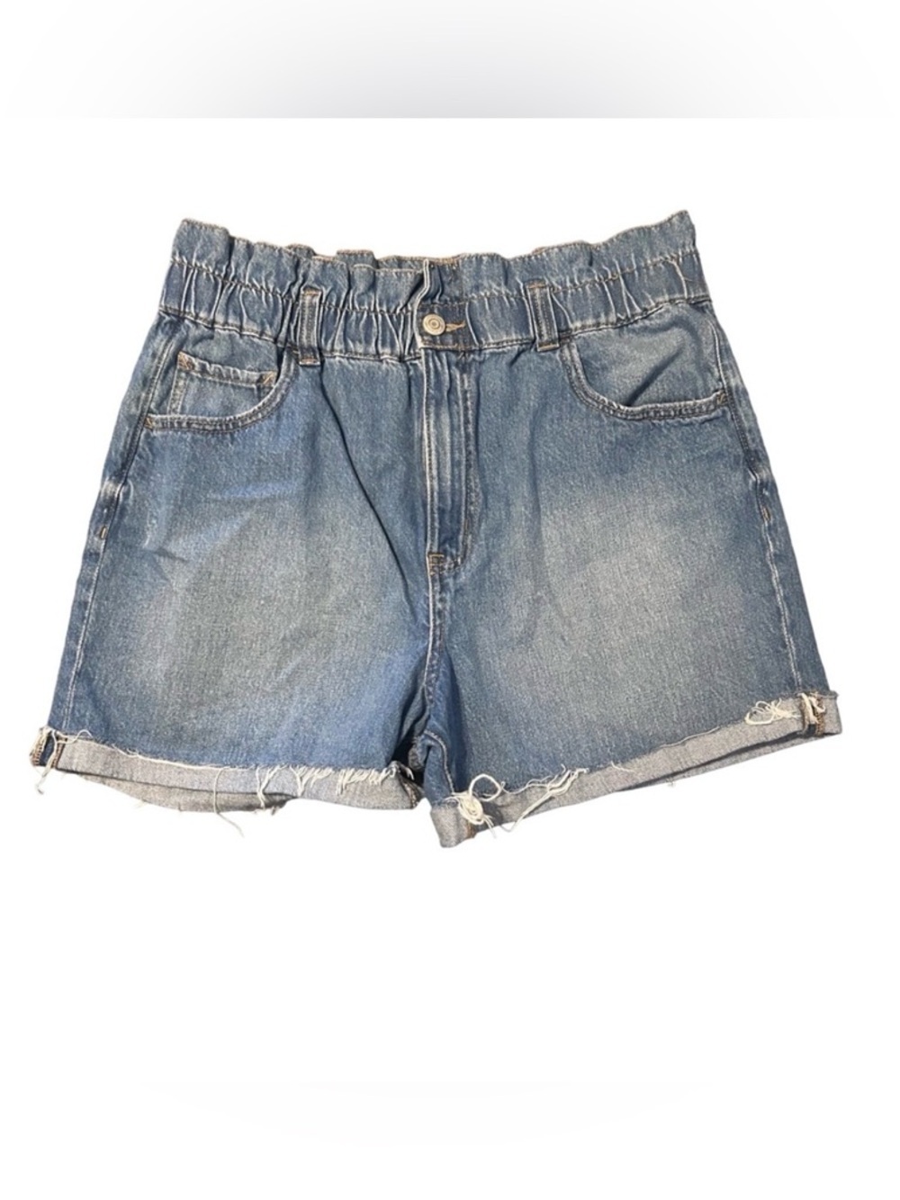 Aeropostale Women’s High Waisted Light Denim Mom Shorts Size 12